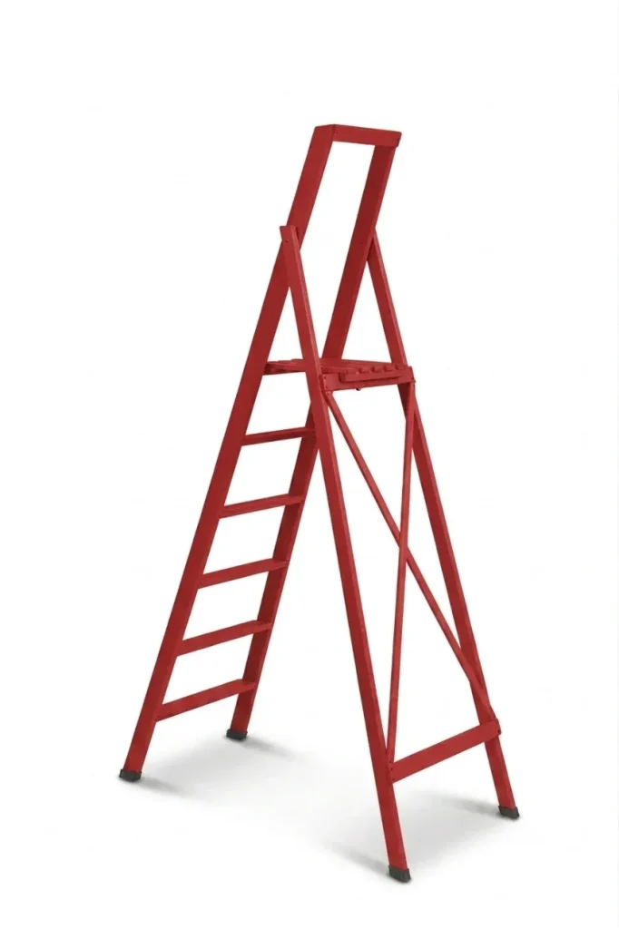 Scale per per la casa HOME in legno 6 gradini finitura H12 tinto rosso