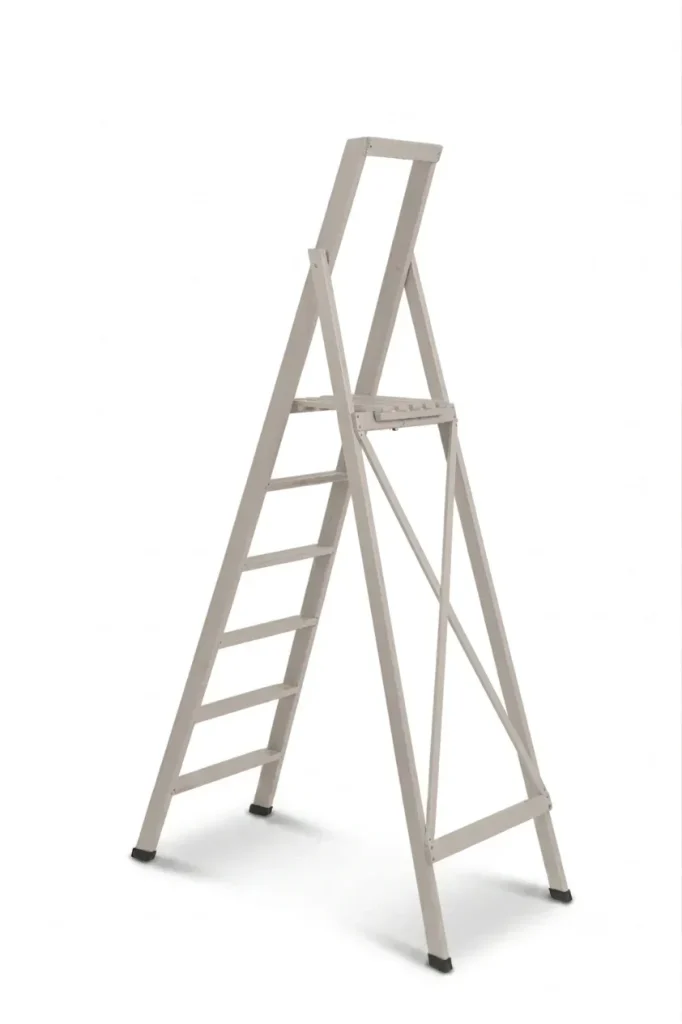 Scale per per la casa HOME in legno 6 gradini finitura H26 laccato Grigio chiaro