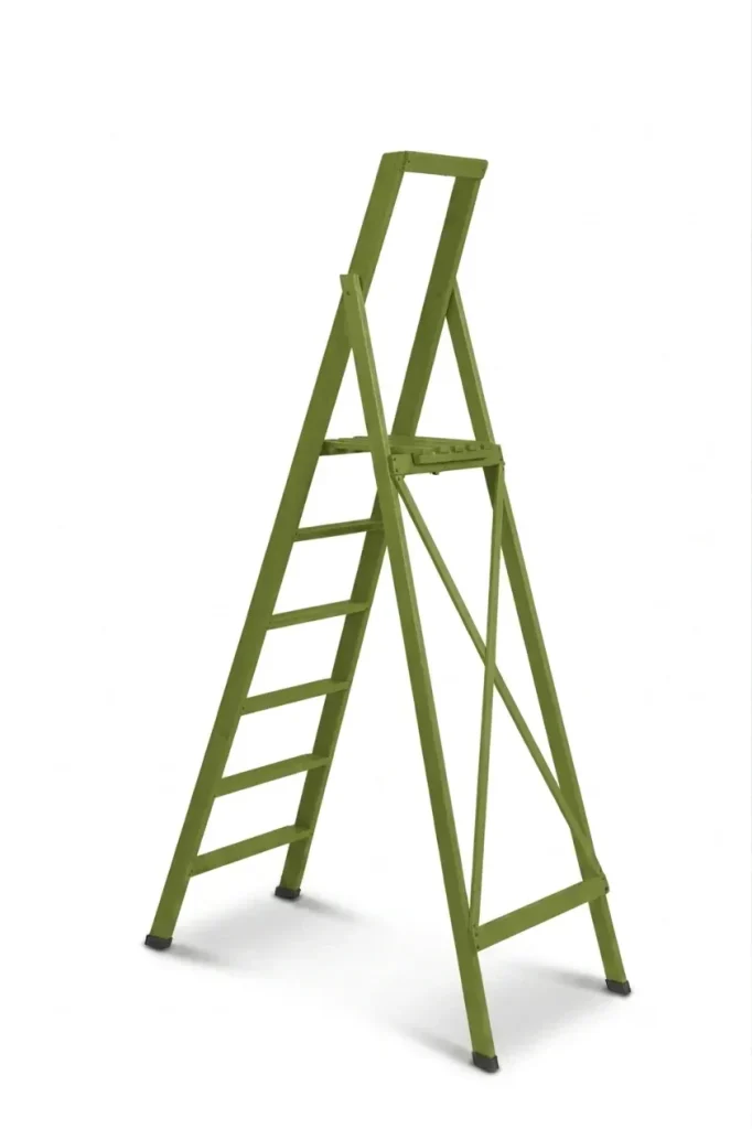 Scale per per la casa HOME in legno 6 gradini finitura H13 tinto verde oliva