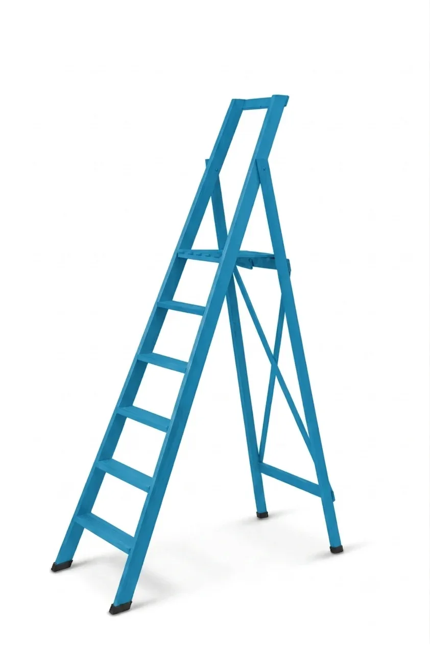 Scale per per la casa HOME in legno 6 gradini finitura H10 tinto azzurro