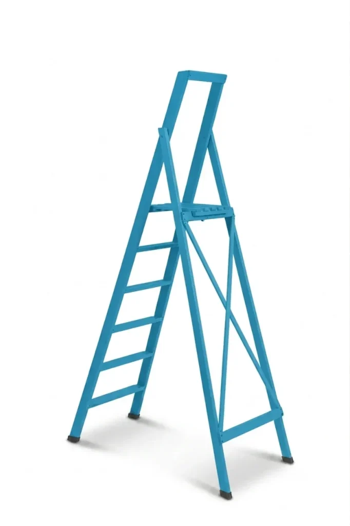Scale per per la casa HOME in legno 6 gradini finitura H10 tinto azzurro