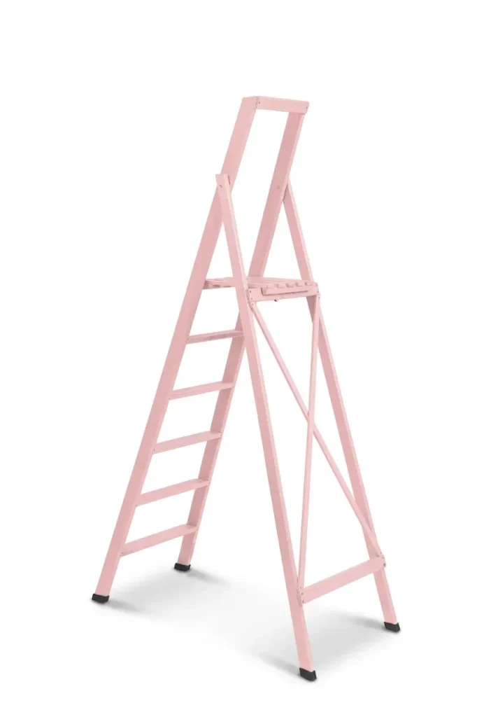 Scale per per la casa HOME in legno 6 gradini finitura H24 laccato Rosa antico