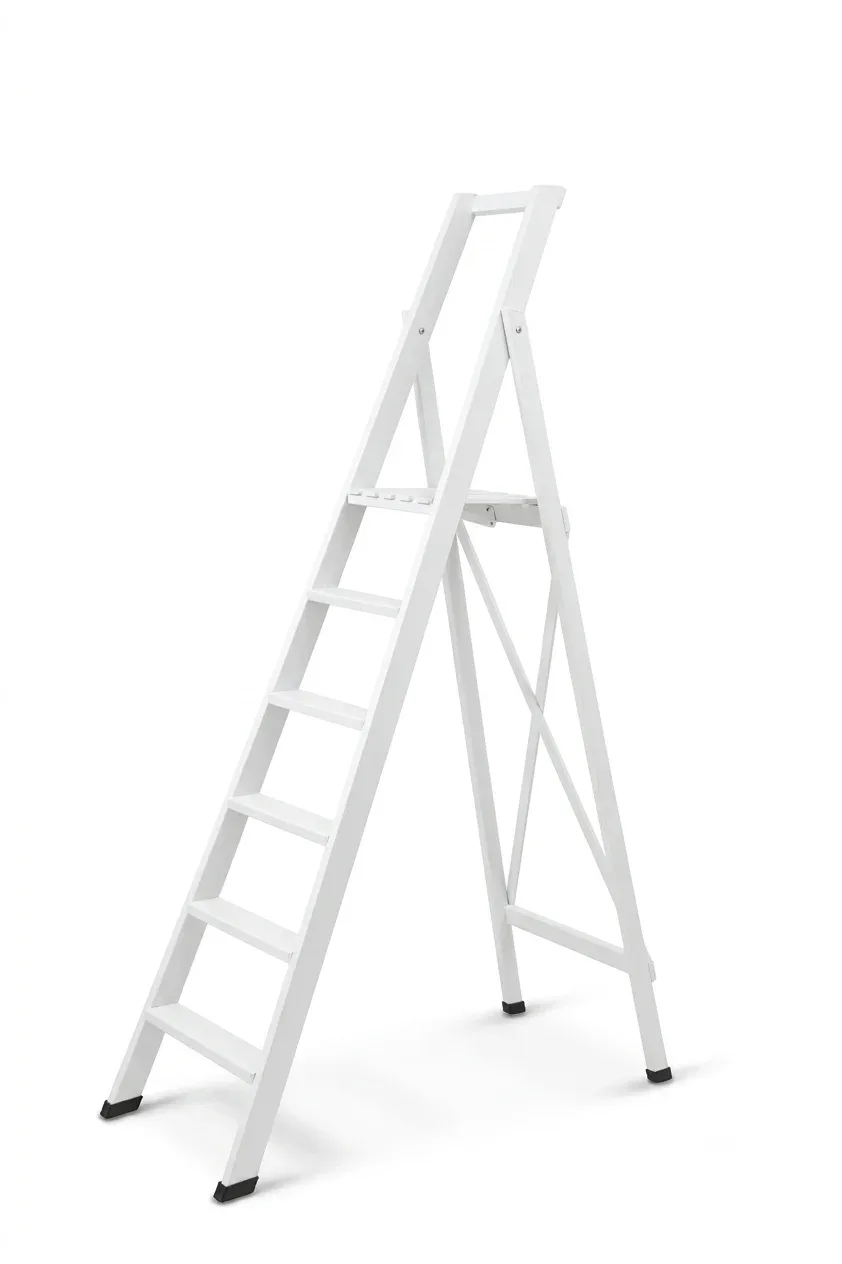 Scale per per la casa HOME in legno 6 gradini finitura H18 laccato Bianco