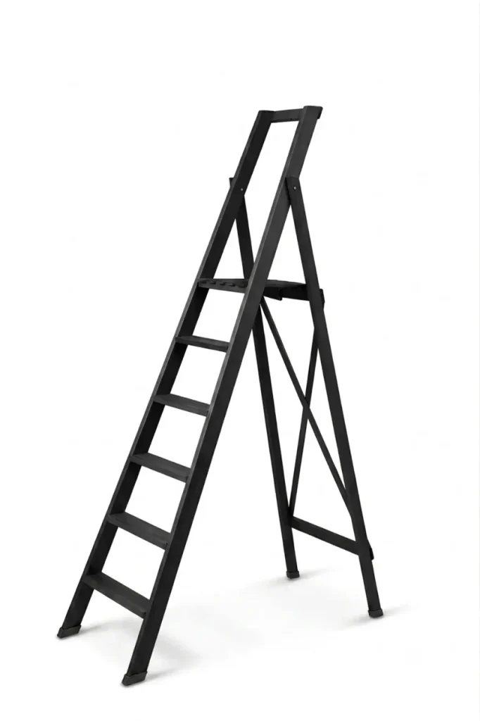 Scale per per la casa HOME in legno 6 gradini finitura H20 tinto Nero