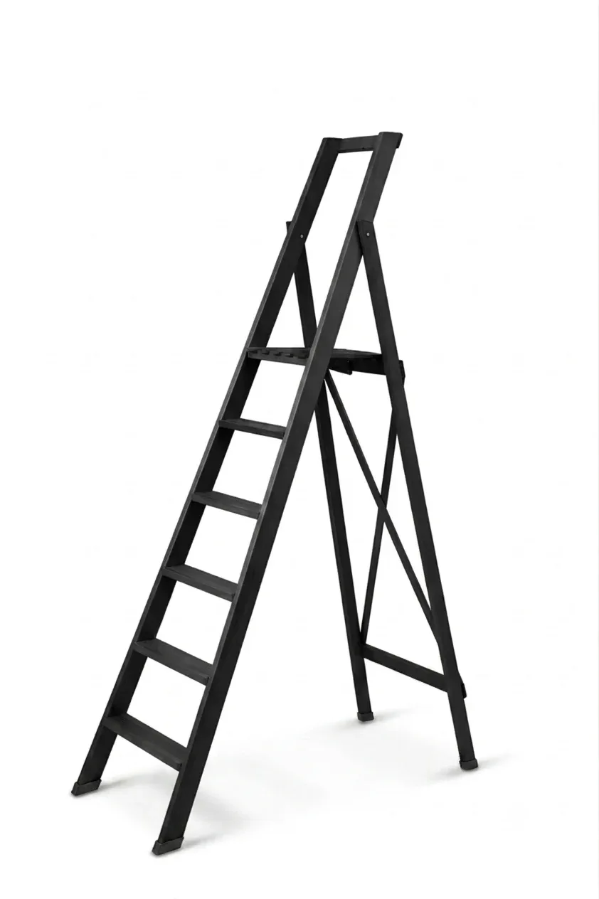 Scale per per la casa HOME in legno 6 gradini finitura H20 tinto Nero