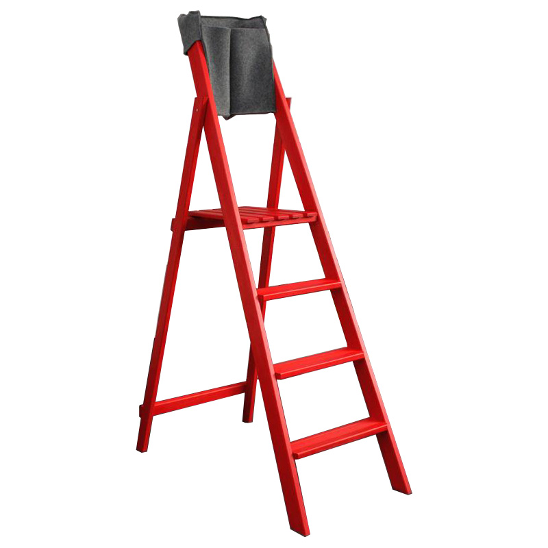 Scale per la casa 4 gradini in legno finitura rosso rosso