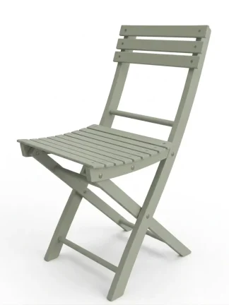 Sedia pieghevole da giardino in legno Basic colore faggio tinto verde salvia 2pz