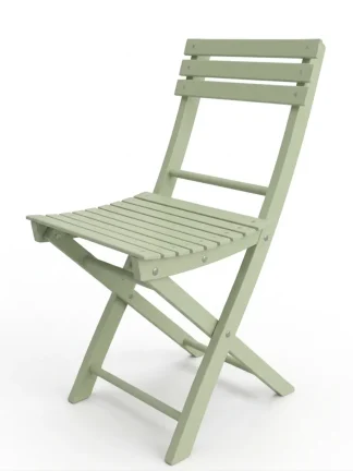 Sedia pieghevole da giardino in legno Basic colore faggio laccato verde salvia 2pz