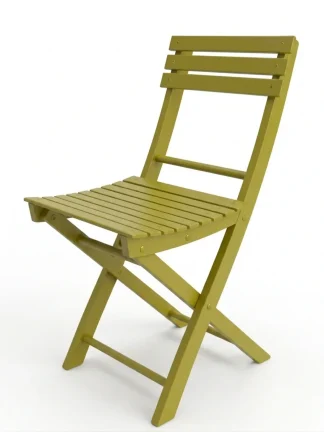 Sedia pieghevole da giardino in legno Basic colore faggio tinto verde acido 2pz