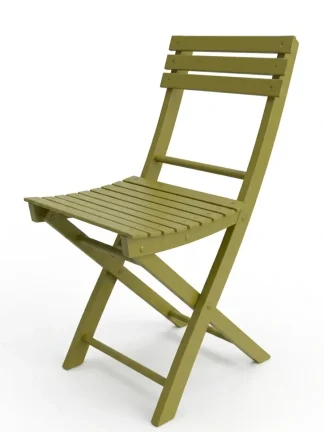 Sedia pieghevole da giardino in legno Basic colore faggio tinto verde oliva 2pz