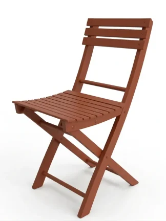 Sedia pieghevole da giardino in legno Basic colore faggio tinto noce 2pz