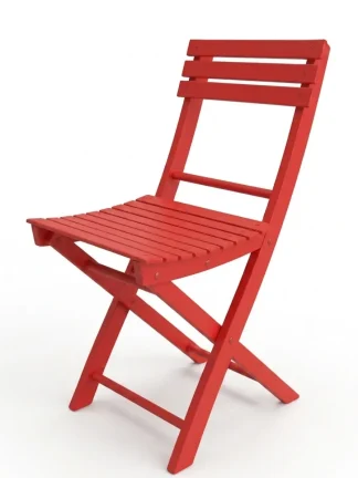 Sedia pieghevole da giardino in legno Basic colore faggio tinto rosso 2pz