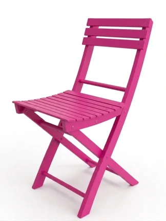 Sedia pieghevole da giardino in legno Basic colore faggio tinto fucsia 2pz