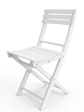 Sedia pieghevole da giardino in legno Basic colore faggio laccato bianco 2pz