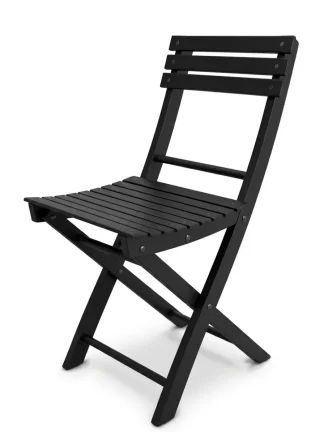 Sedia pieghevole da giardino in legno Basic colore faggio tinto nero 2pz