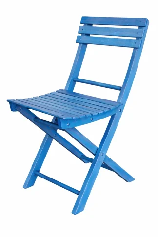 Sedia pieghevole da giardino in legno Basic colore h10 azzurro