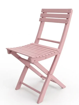 Sedia pieghevole da giardino in legno Basic colore faggio laccato rosa antico 2pz