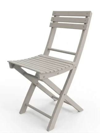 Sedia pieghevole da giardino in legno Basic colore faggio laccato grigio chiaro 2pz