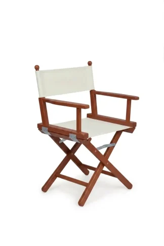 Sedia Regista in legno colore Noce tessuto Textilene - Texilene 108 bianco