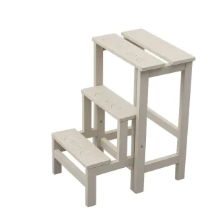 Sgabello Numbers in legno ripieghevole a scomparsa 3 gradini Laccato corda