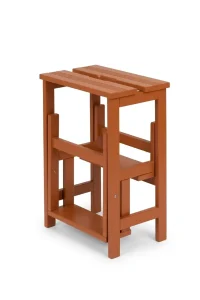 f4 Sgabello in legno 3 gradini ripieghevole Lines faggio tinto ciliegio/cherry