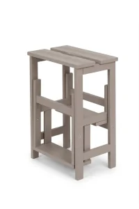 h19 Sgabello in legno 3 gradini ripieghevole Lines faggio tinto grigio chiaro