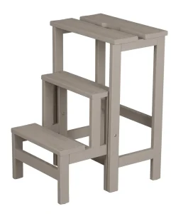 h26 Sgabello in legno 3 gradini ripieghevole Lines faggio laccato grigio chiaro