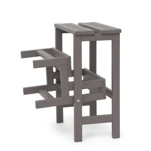 Sgabello in legno 3 gradini ripieghevole Lines H16 grigio