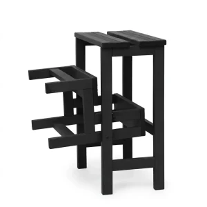 Sgabello in legno 3 gradini ripieghevole Lines H20 nero