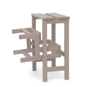 Sgabello in legno 3 gradini ripieghevole Lines H19 grigio chiaro