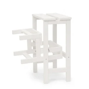 Sgabello in legno 3 gradini ripieghevole Lines H18 bianco