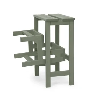 Sgabello in legno 3 gradini ripieghevole Lines H21 verde salvia