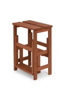 f5 Sgabello in legno 3 gradini ripieghevole Lines faggio tinto noce