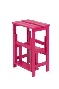 h11 Sgabello in legno 3 gradini ripieghevole Lines faggio tinto fucsia