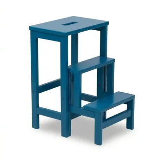 Sgabello in legno Sente H10 azzurro