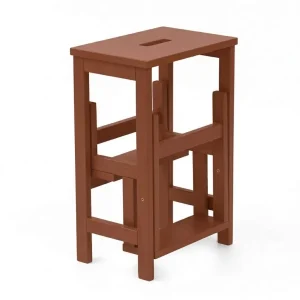 Sgabello Sente in legno ripieghevole a scomparsa 3 gradini tinto Noce