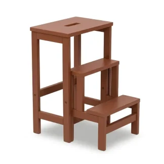 Sgabello Sente in legno ripieghevole a scomparsa 3 gradini tinto Noce