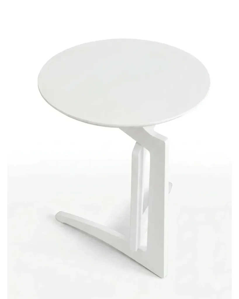 Tavolino pighevole Foldme Ø43 H51 cm multistrato laccato Bianco