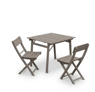 Tavolo pieghevole Garden faggio massello tinto grigio chiaro 80 x 80 80 x 120