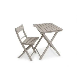 Tavolo pieghevole Garden faggio massello laccato grigio chiaro 60 x 80