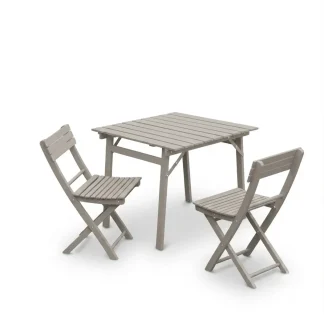 Tavolo pieghevole Garden faggio massello laccato grigio chiaro 80 x 80 80 x 120