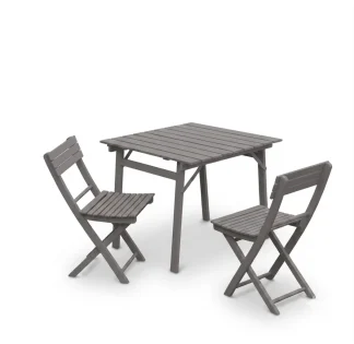 Tavolo pieghevole Garden faggio massello tinto grigio 80 x 80 80 x 120