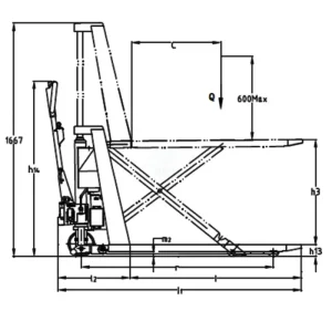 Transpallet a pantografo ACX mm 800 QUICK LIFT Kg 1000