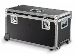 Baule in ABS nero con trolley TECNO/74/TR