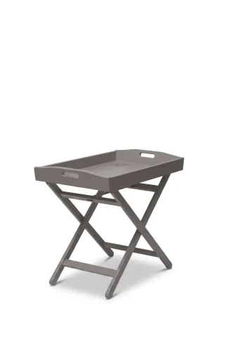 Vassoio-Tavolino pieghevole in legno colore faggio tinto grigio